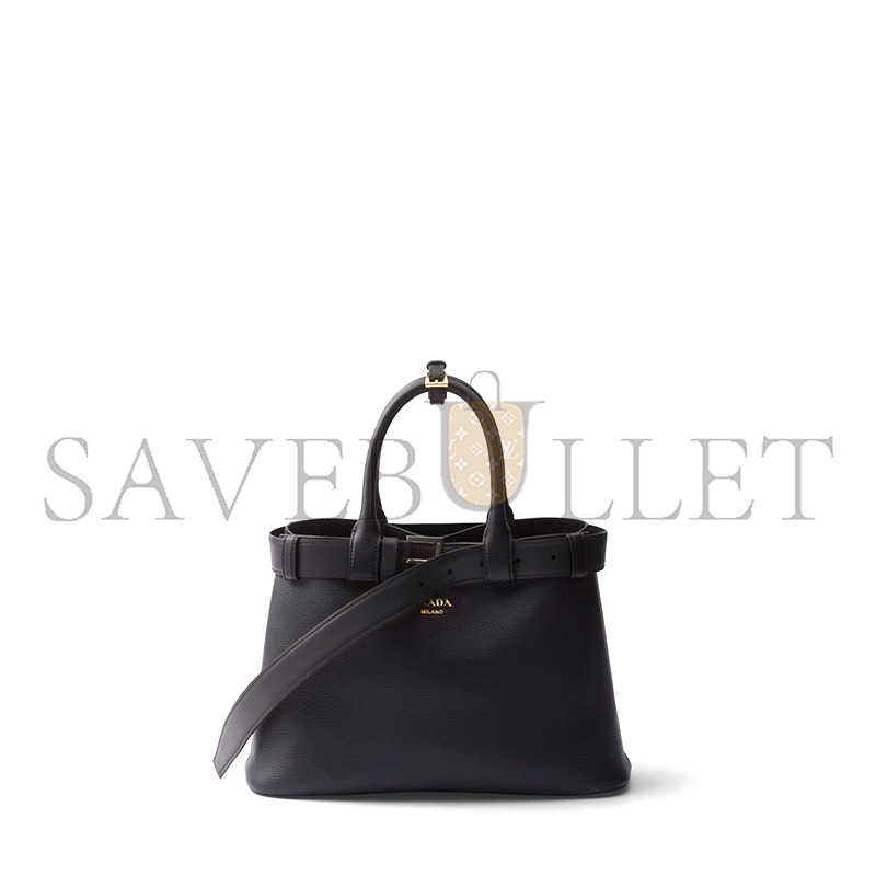 PRADA BUCKLE LARGE LEATHER HANDBAG WITH BELT 1BA416 (37*27*14cm) PRADA BUCKLE LARGE LEATHER HANDBAG WITH BELT 1BA416 (37*27*14cm)
